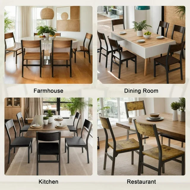 iPormis 35''Tall Dining Chairs Set of 6, Dining Room Chairs with MDF Board & Metal Frame