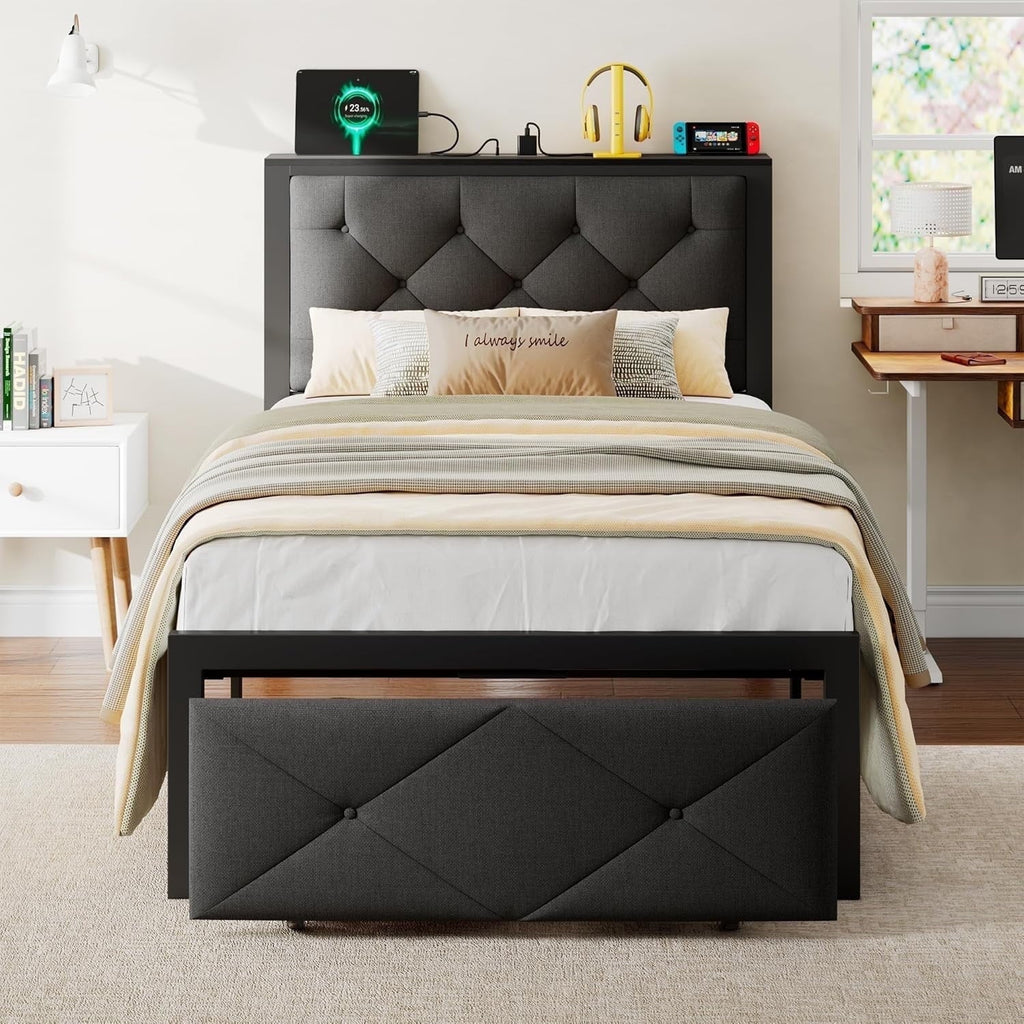 iPormis Bed Frame with Storage Drawers