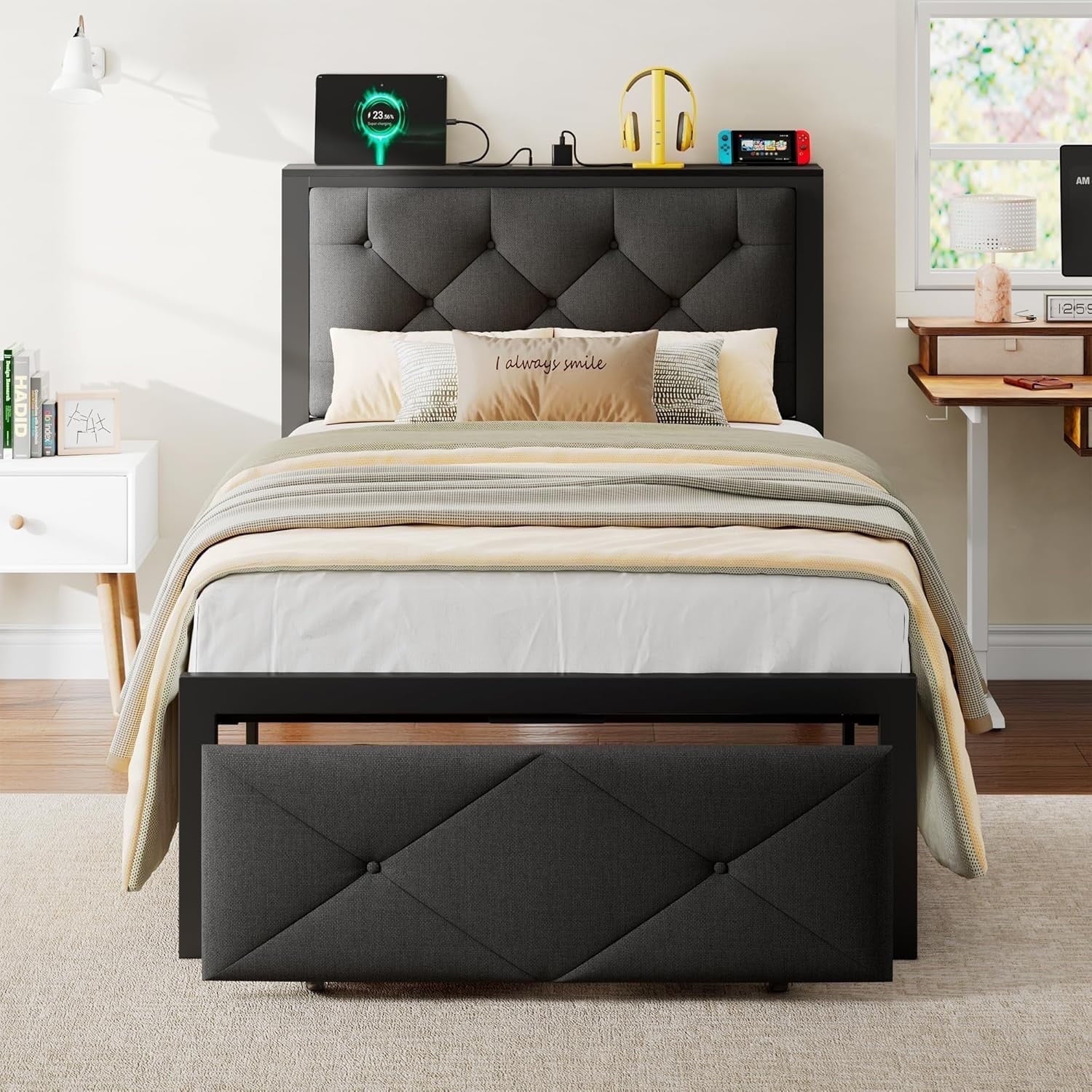iPormis Bed Frame with Storage Drawers