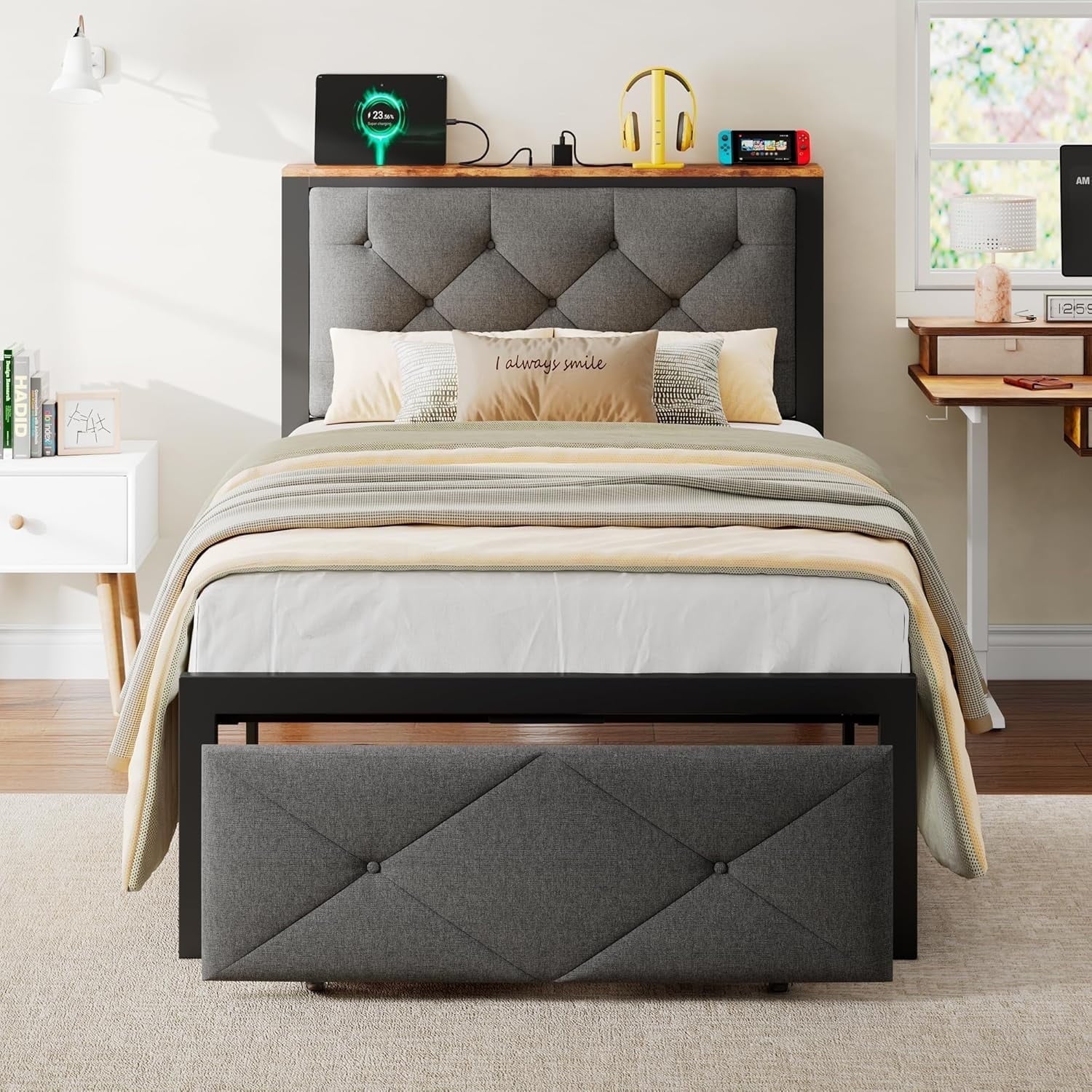iPormis Bed Frame with Storage Drawers