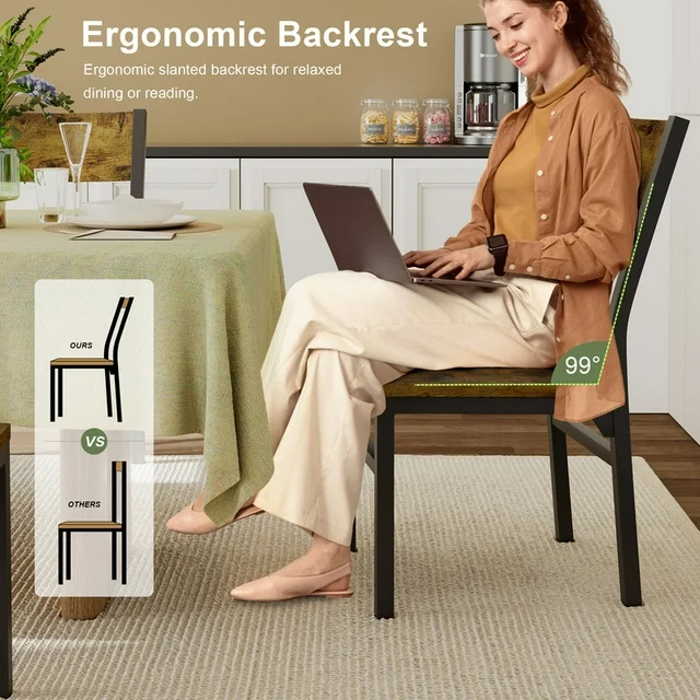 iPormis 35''Tall Dining Chairs Set of 6, Dining Room Chairs with MDF Board & Metal Frame