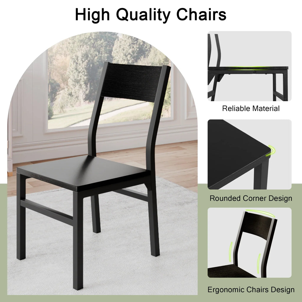 iPormis 63" Extendable Kitchen Table Set for 4-6 People