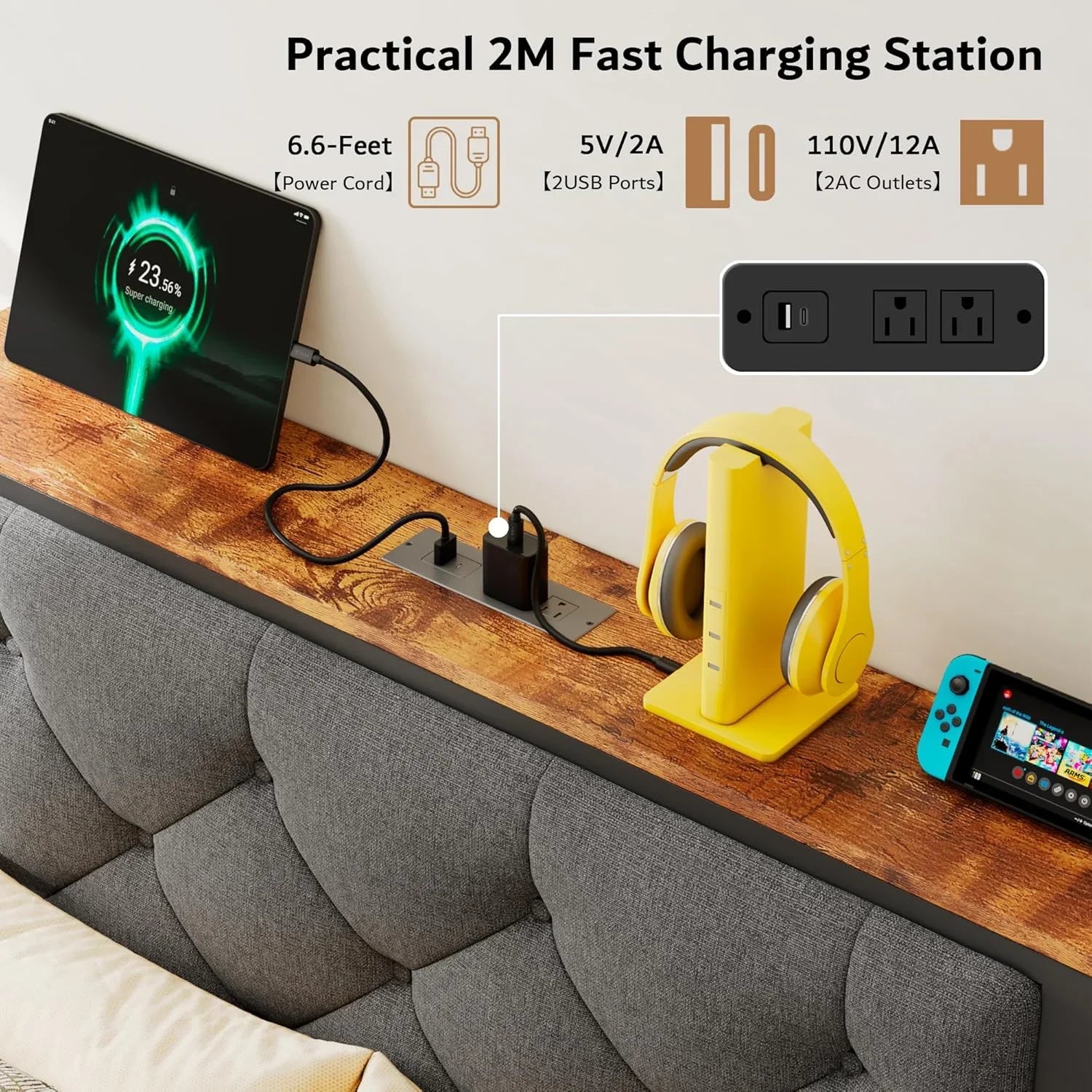 iPormis Bed Frame with Storage Drawers