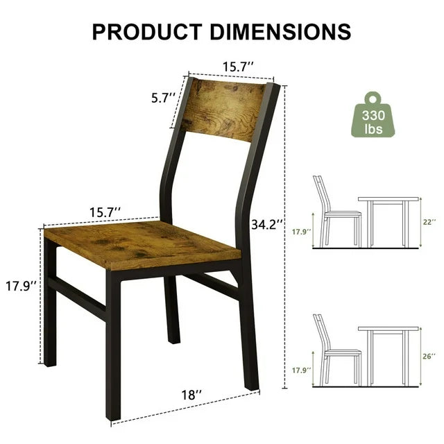 iPormis 35''Tall Dining Chairs Set of 6, Dining Room Chairs with MDF Board & Metal Frame