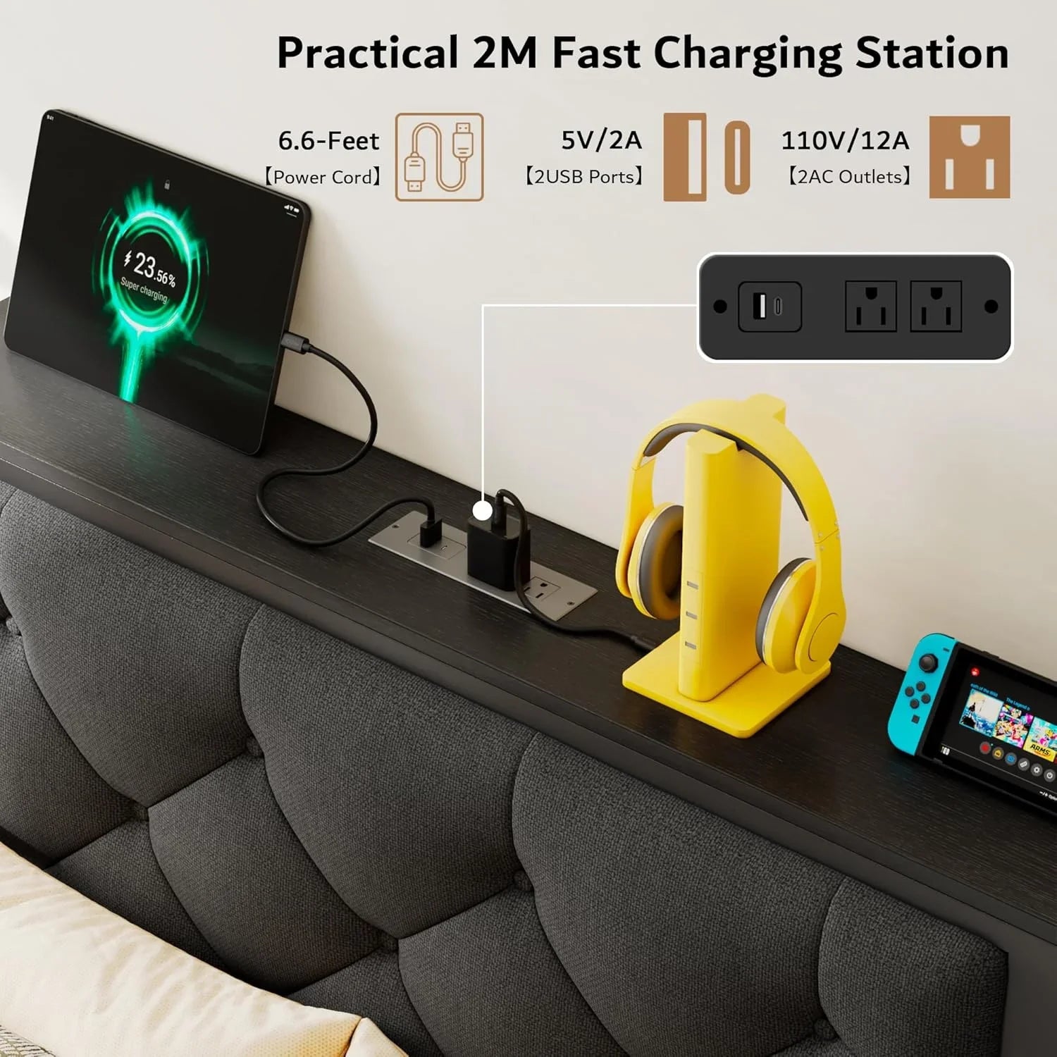 iPormis Bed Frame with Storage Drawers
