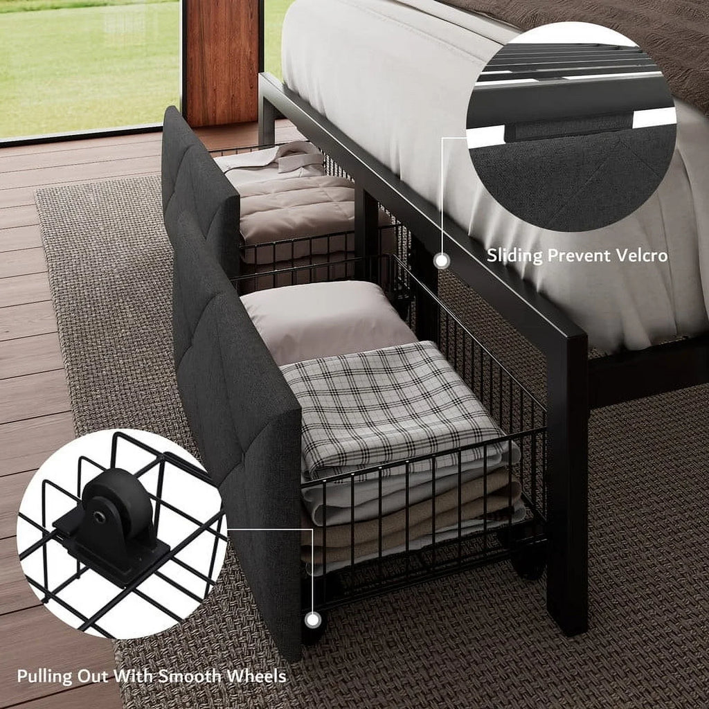 iPormis Bed Frame with Storage Drawers