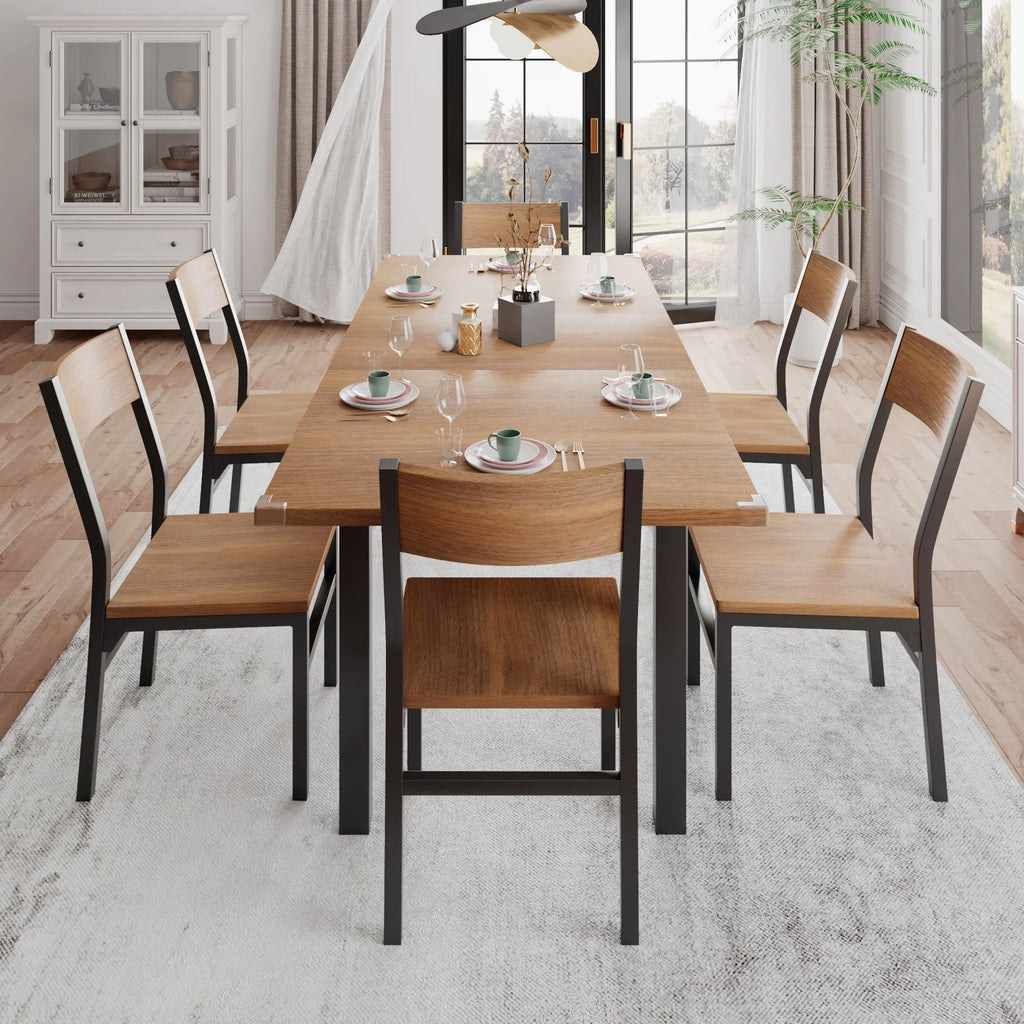 iPormis 63" Extendable Kitchen Table Set for 4-6 People