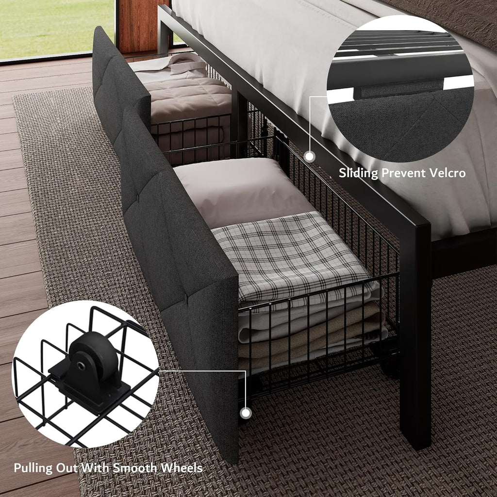 iPormis Bed Frame with Storage Drawers