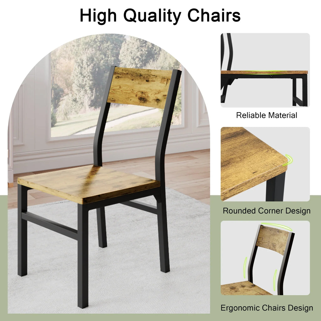 iPormis 63" Extendable Kitchen Table Set for 4-6 People