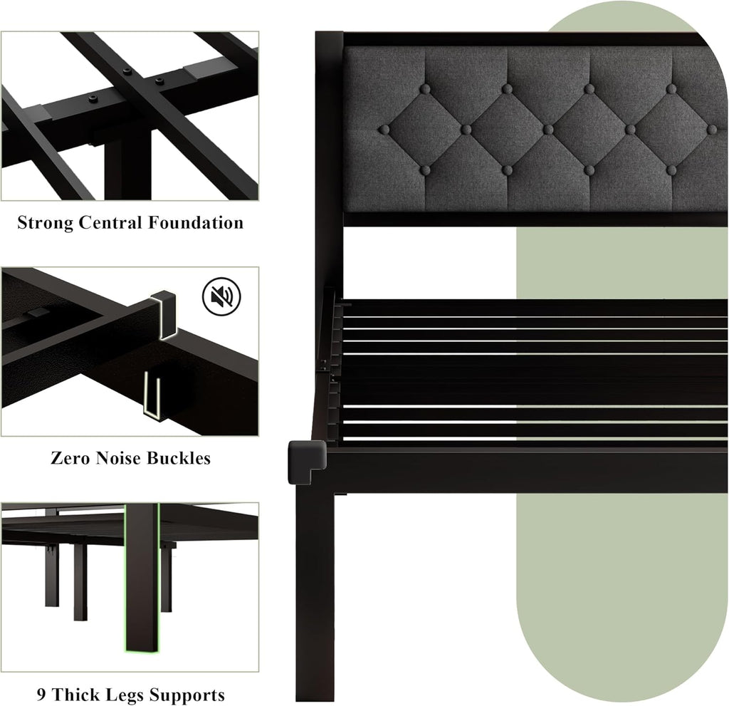 Feonase Metal Bed Frame Heavy-Duty Platform Bed Frame