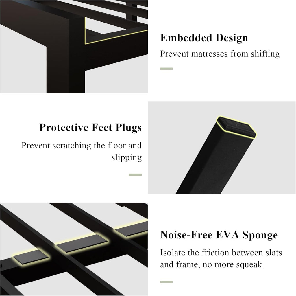 Feonase Metal Bed Frame Heavy-Duty Platform Bed Frame