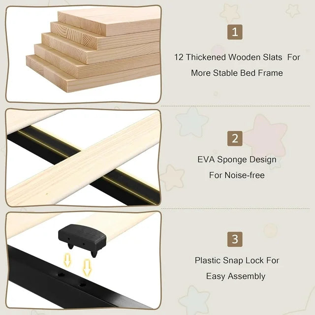 iPormis Bed Frame with Charging Station , Upholstered Bed with 4 Storage Drawers