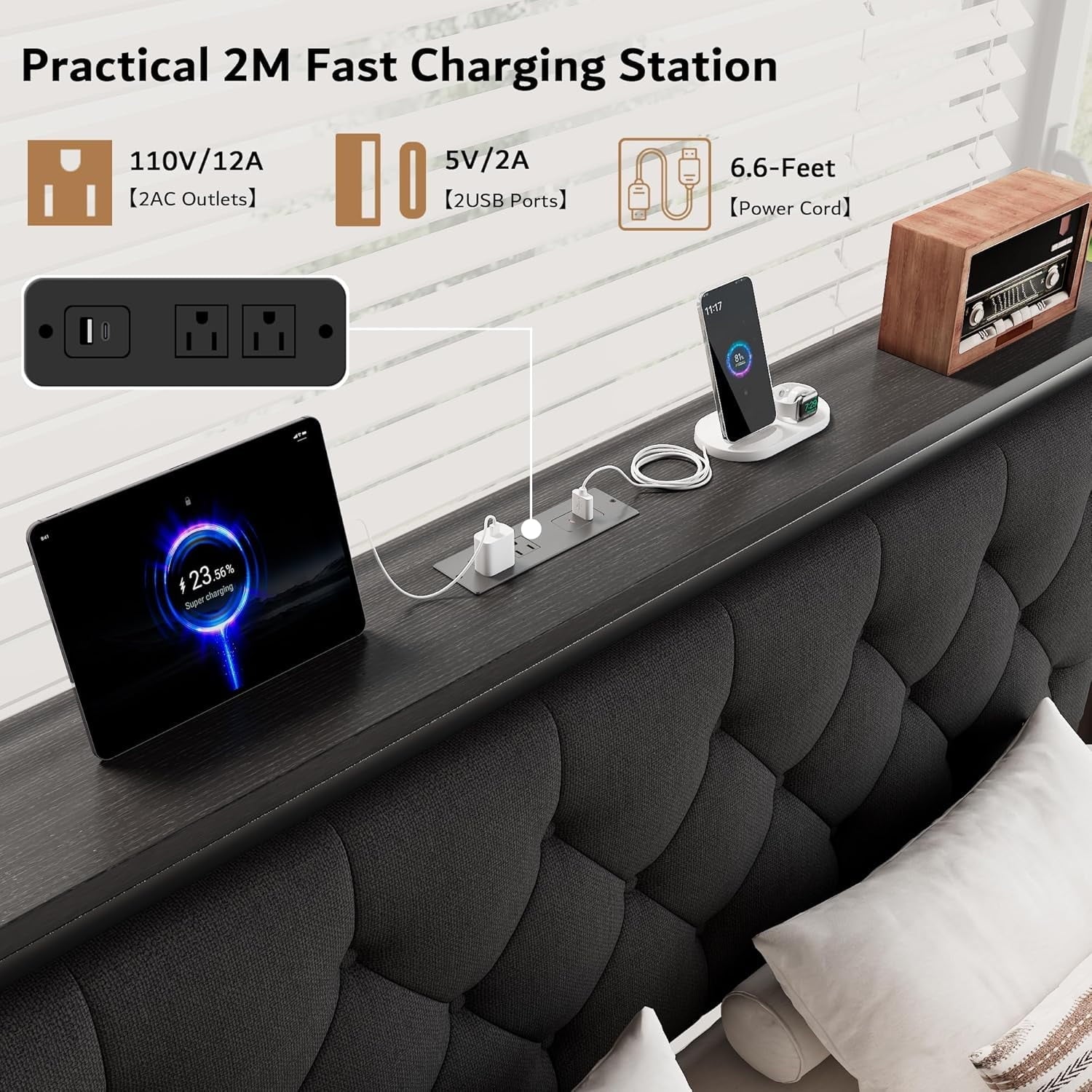 iPormis Bed Frame with Storage Drawers