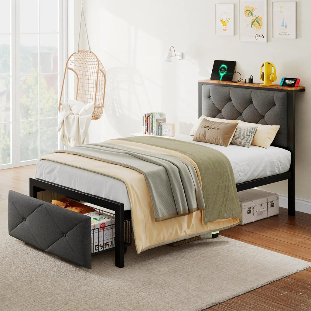 iPormis Bed Frame with Storage Drawers