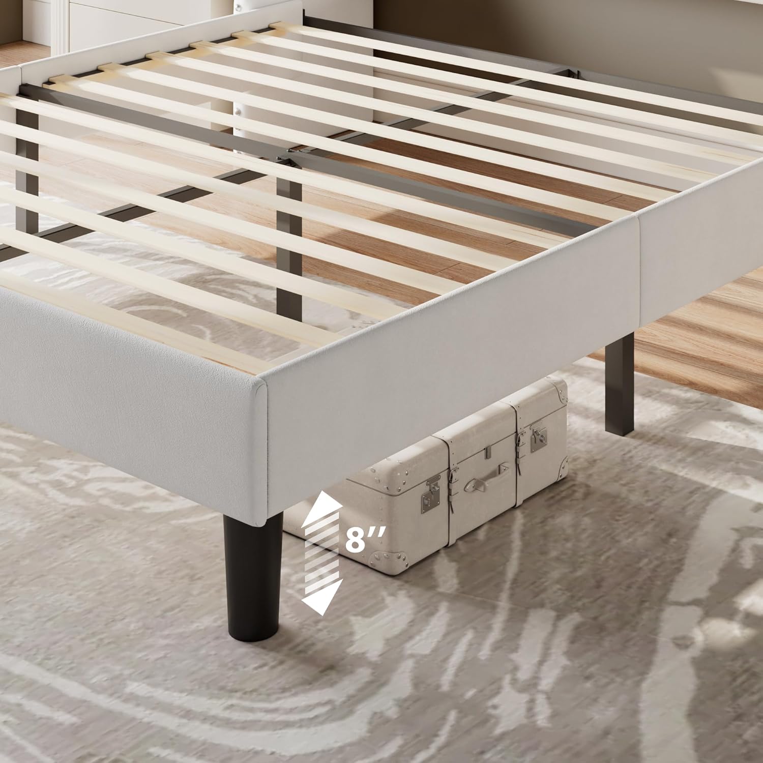 Feonase Bed Frame with Luxury Wingback and Charging Station