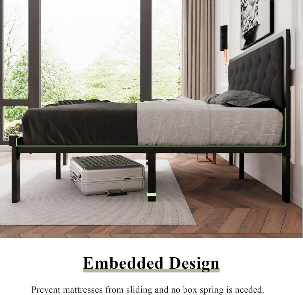 Feonase Metal Bed Frame Heavy-Duty Platform Bed Frame