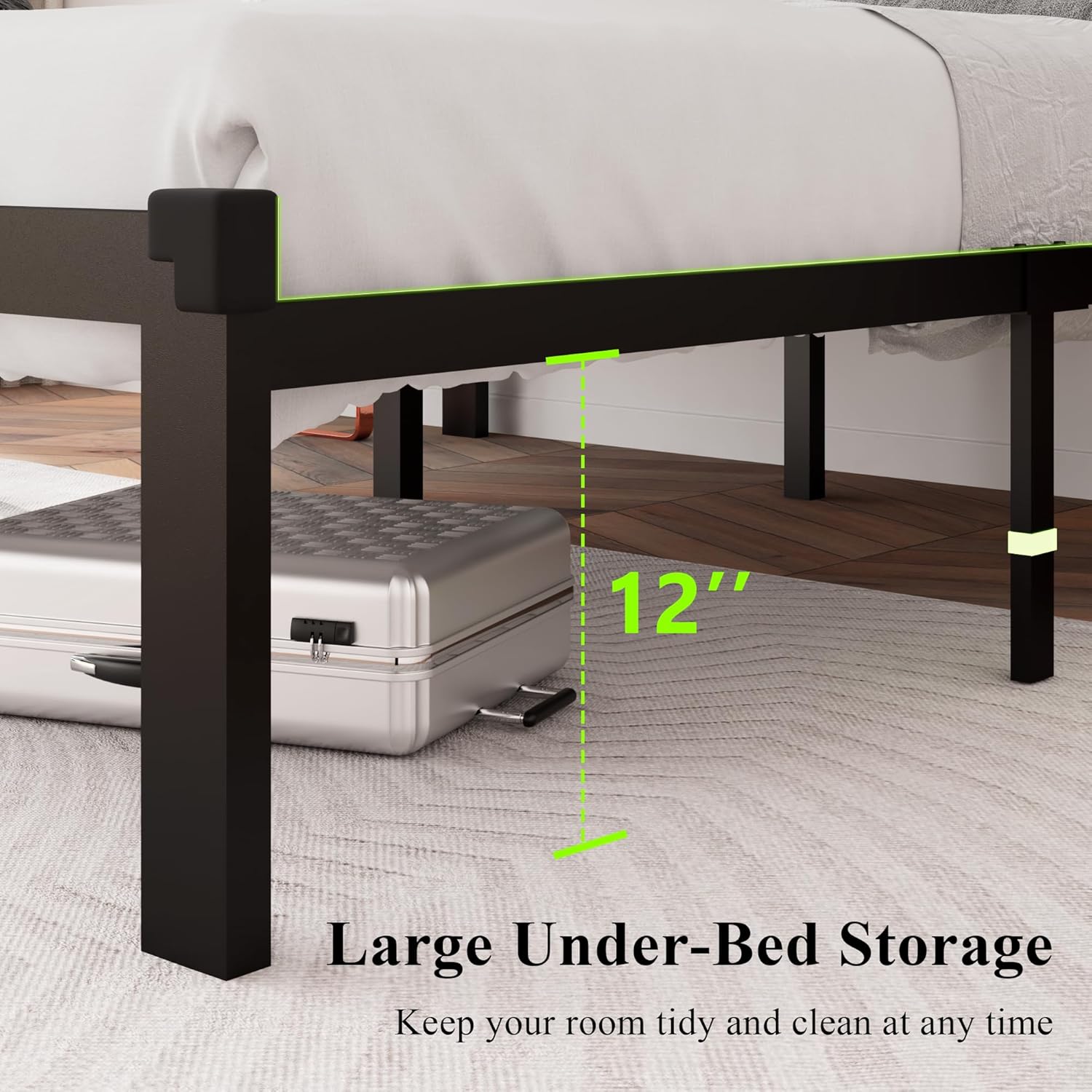 Feonase Metal Bed Frame Heavy-Duty Platform Bed Frame