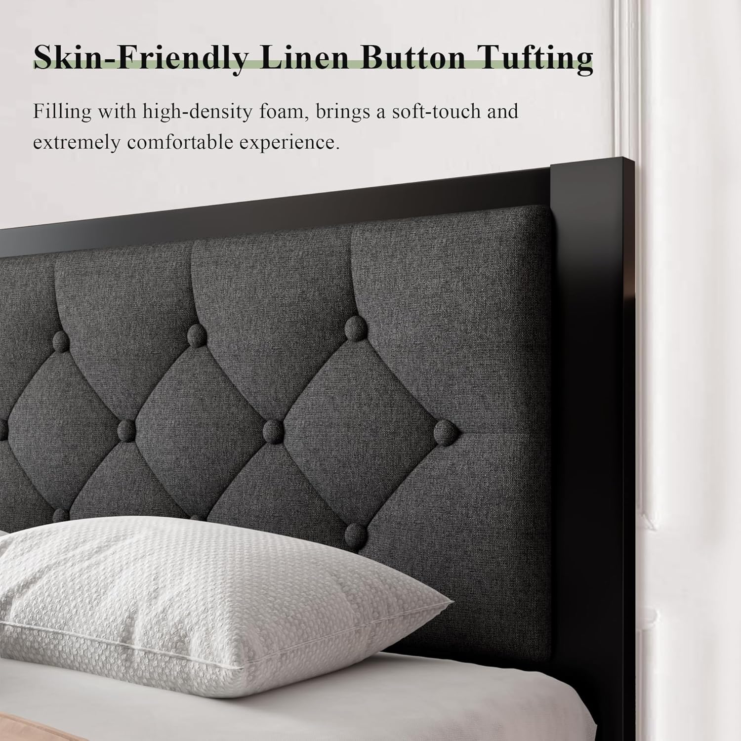 Feonase Metal Bed Frame Heavy-Duty Platform Bed Frame