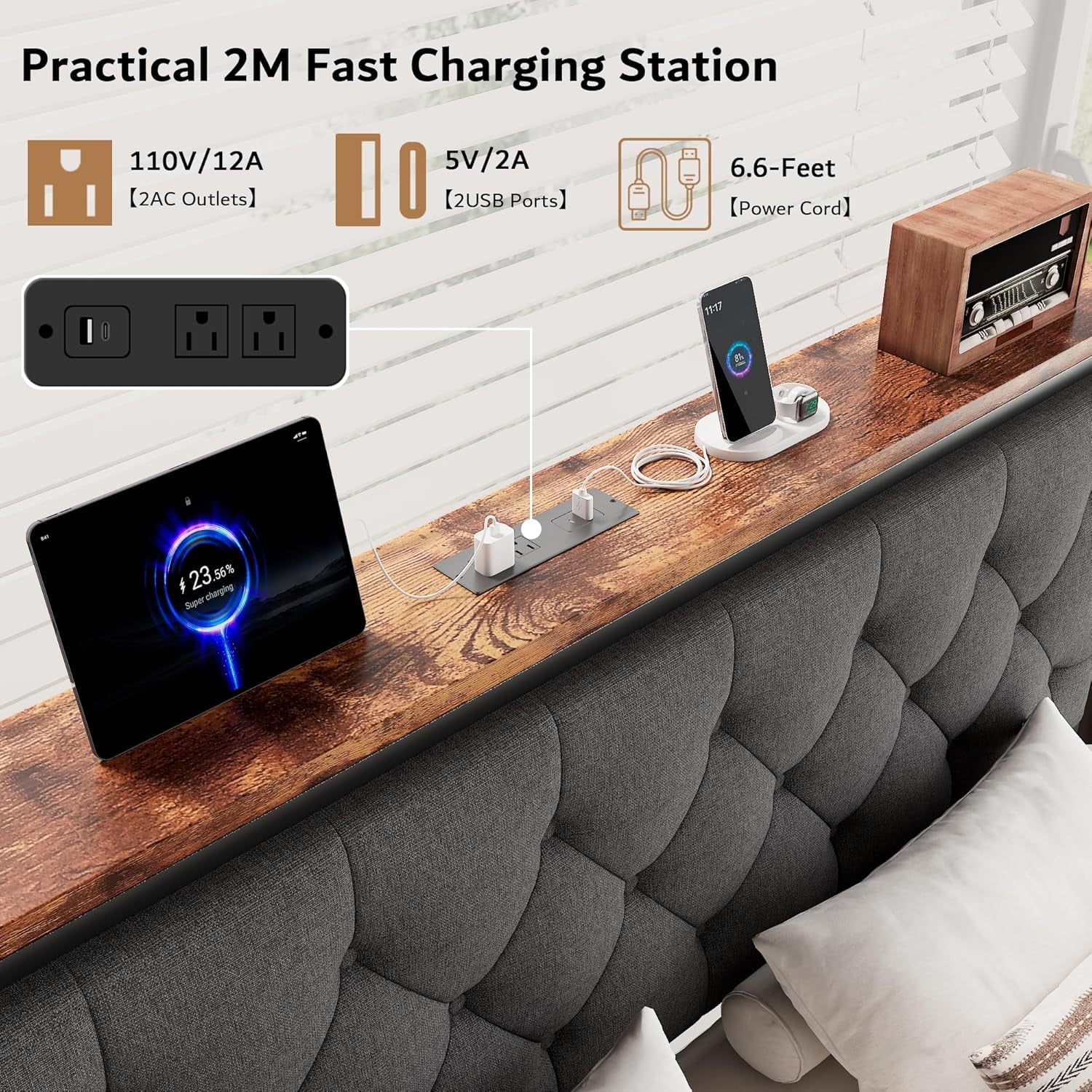 iPormis Bed Frame with Storage Drawers