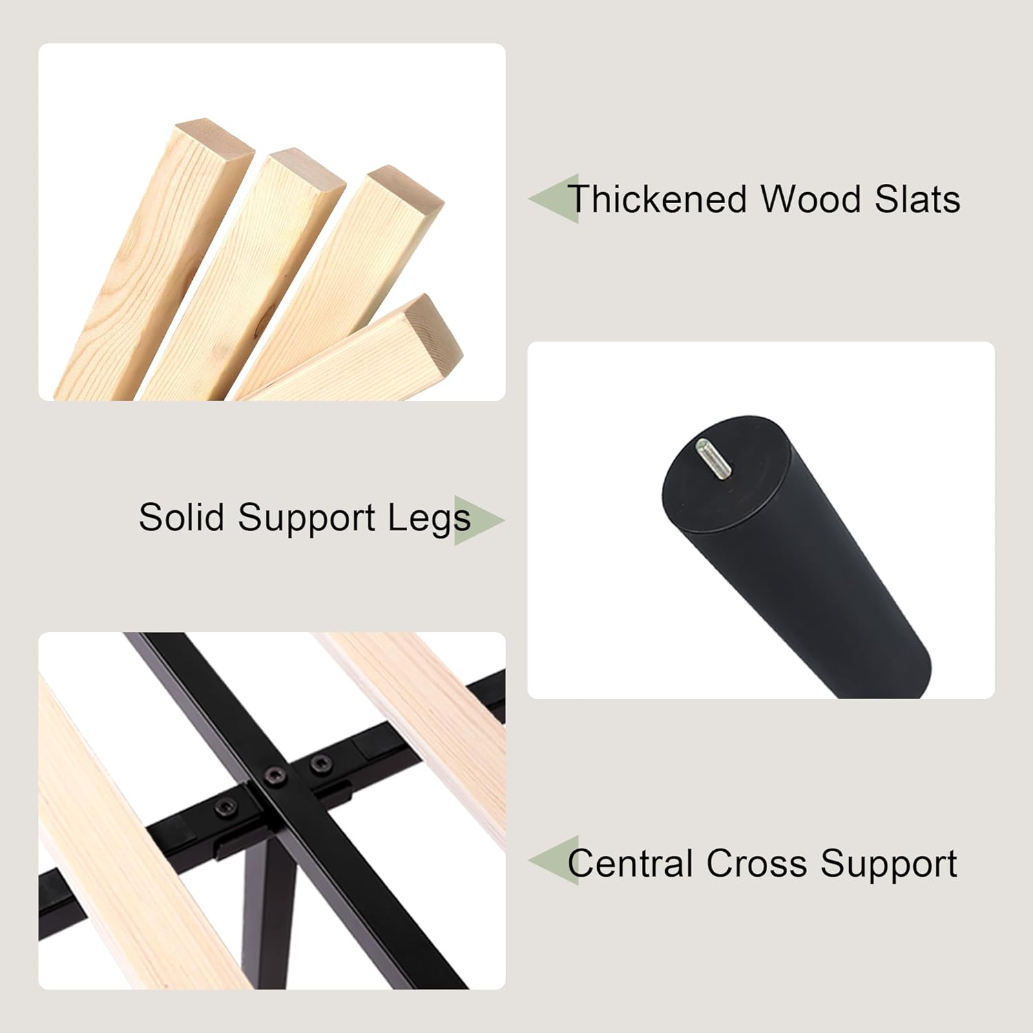 Feonase Bed Frame with Luxury Wingback and Charging Station