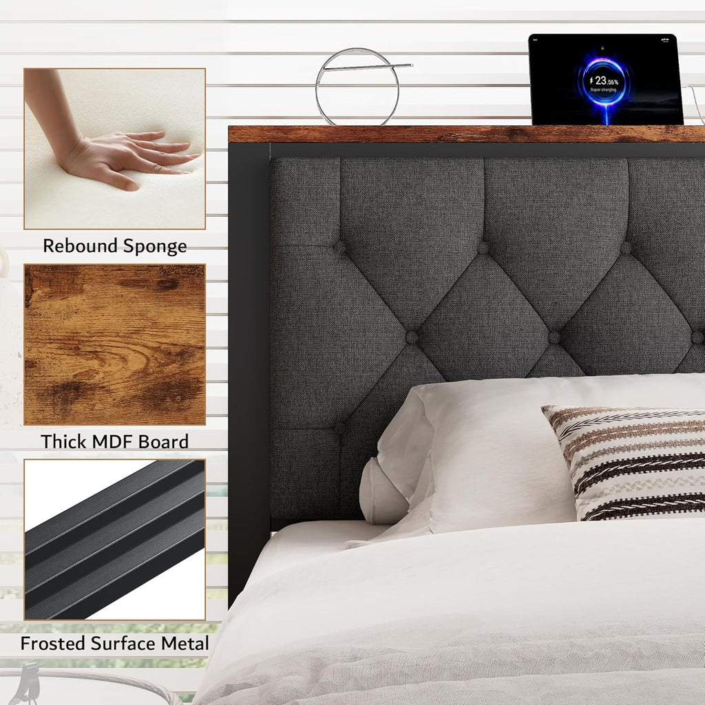 iPormis Bed Frame with Storage Drawers