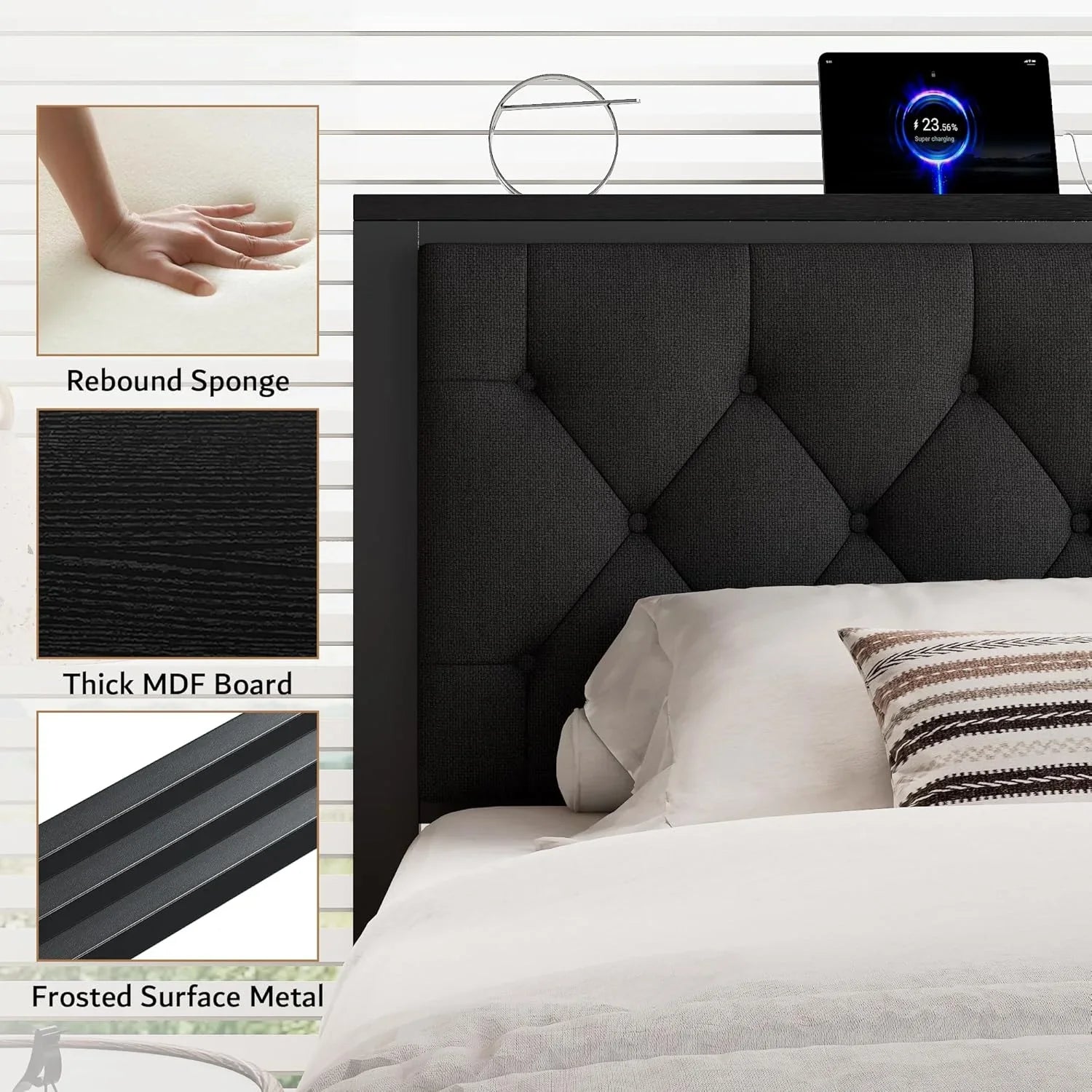 iPormis Bed Frame with Storage Drawers