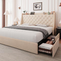 Feonase Bed Frame with 4 Storage Drawers