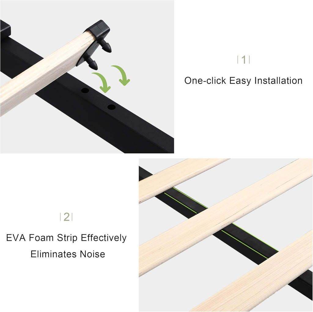 Feonase Platform Bed Frame with 4 Storage Drawers and Charging Station