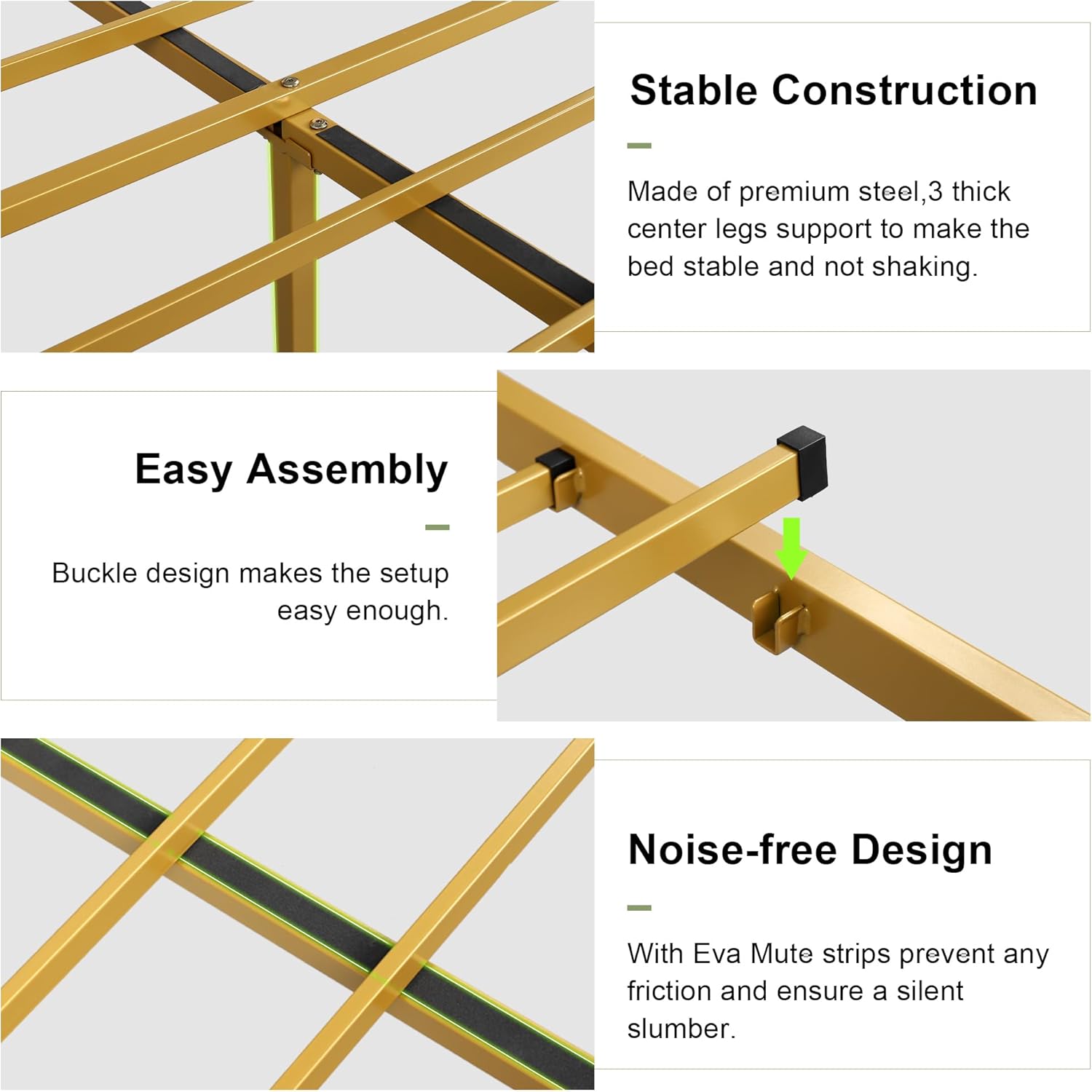 Feonase Leather Bed Frame with Fast Charging Station
