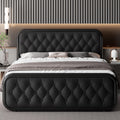 Feonase Upholstered Bed Frame with Faux Leather Headboard