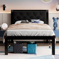 Feonase Metal Bed Frame with Linen Upholstered Headboard
