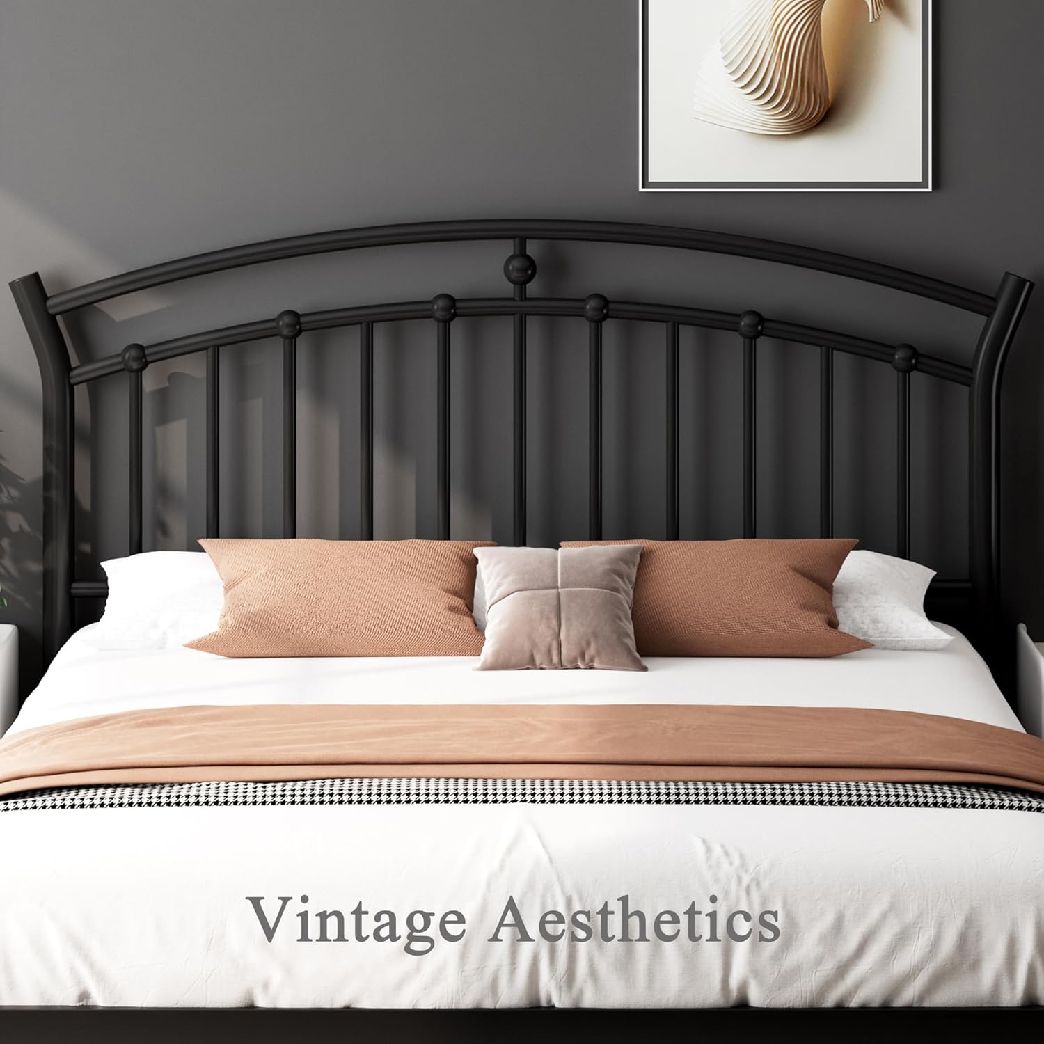 Feonase Heavy-Duty Metal Bed Frame with 13 Hardened Steel Slats