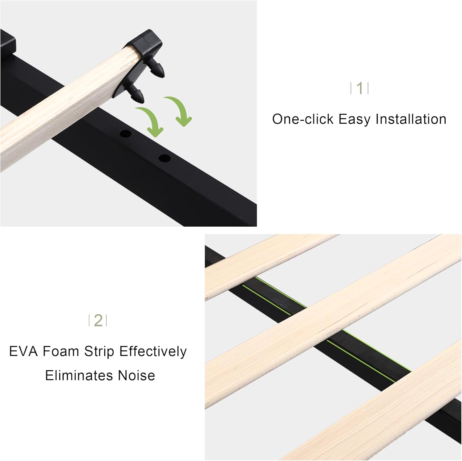 Feonase Platform Bed Frame with 4 Storage Drawers and Charging Station
