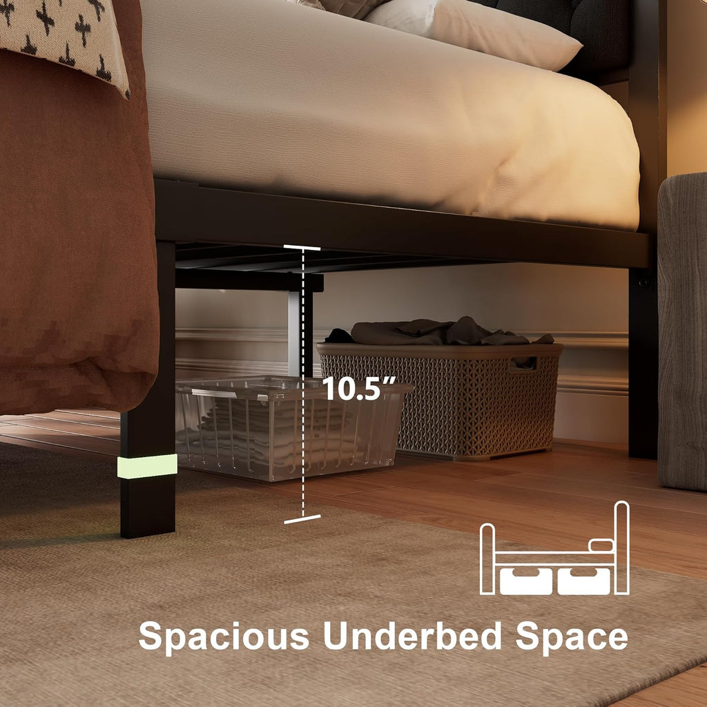 Feonase Metal Bed Frame with 2 Storage Drawers