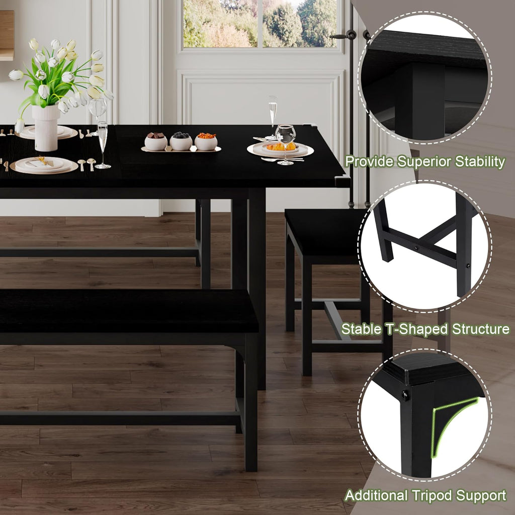 Feonase 5-Piece Dining Table Set for 4-8 People