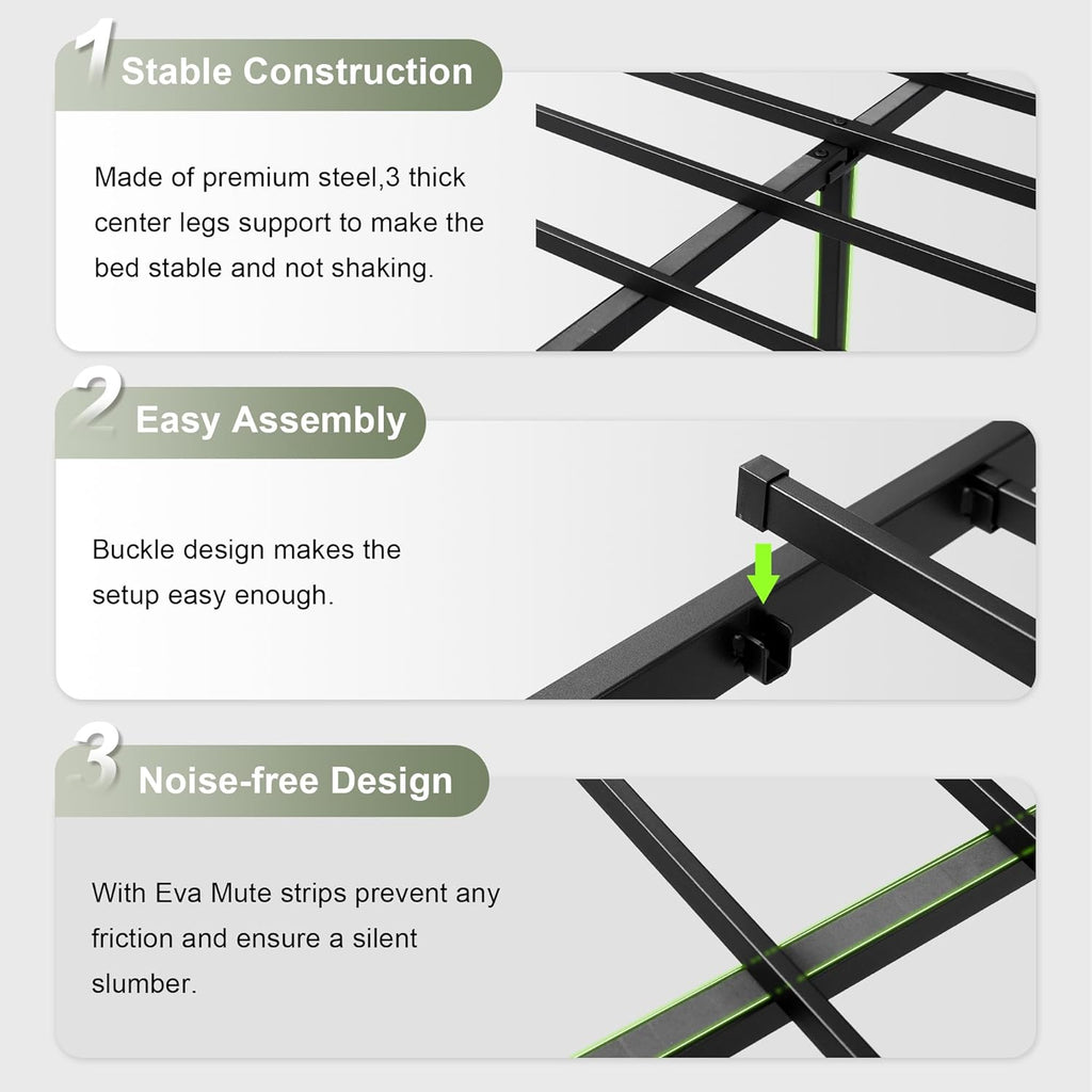 Feonase Leather Bed Frame with Fast Charging Station
