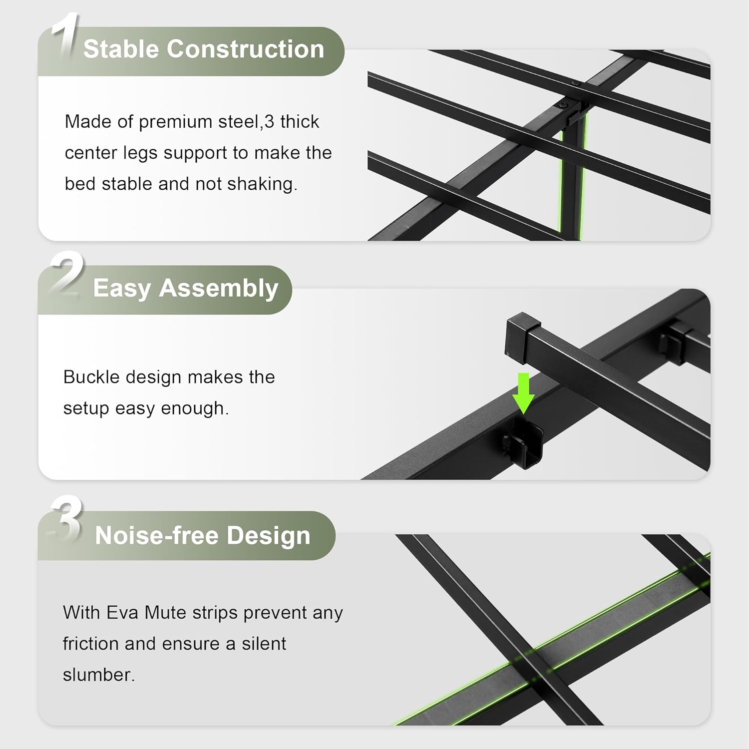 Feonase Leather Bed Frame with Fast Charging Station