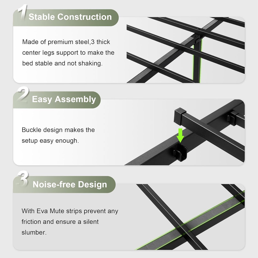 Feonase Leather Bed Frame with Fast Charging Station