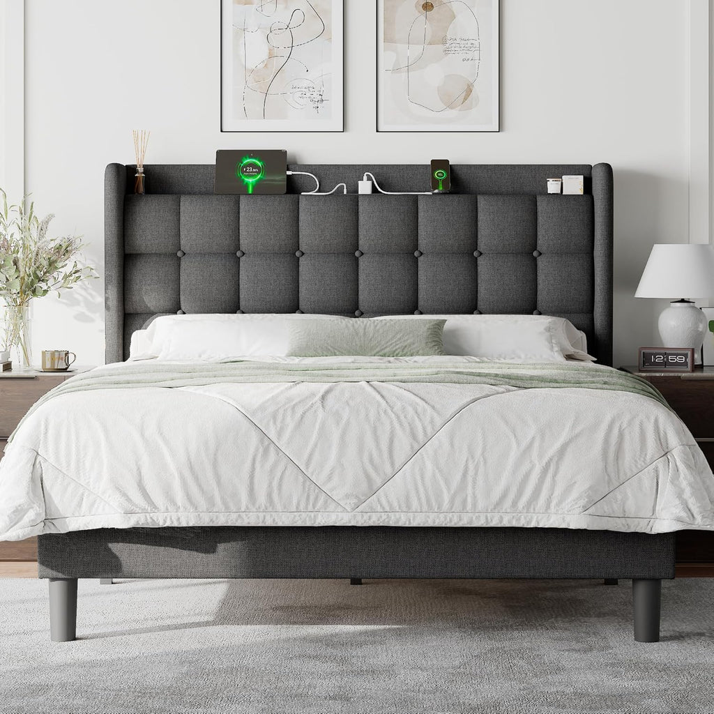 Feonase Bed Frame with Charging Station