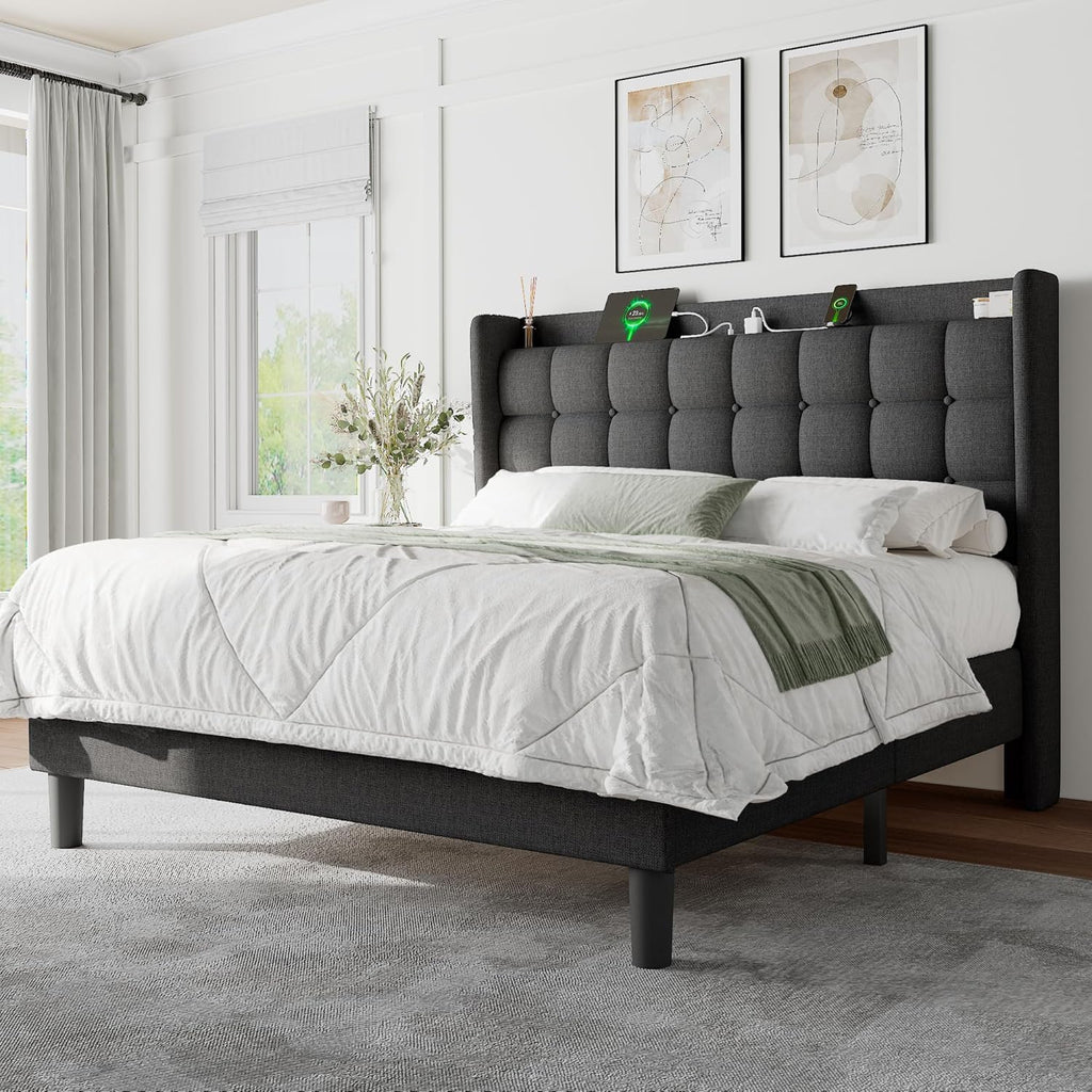Feonase Bed Frame with Charging Station