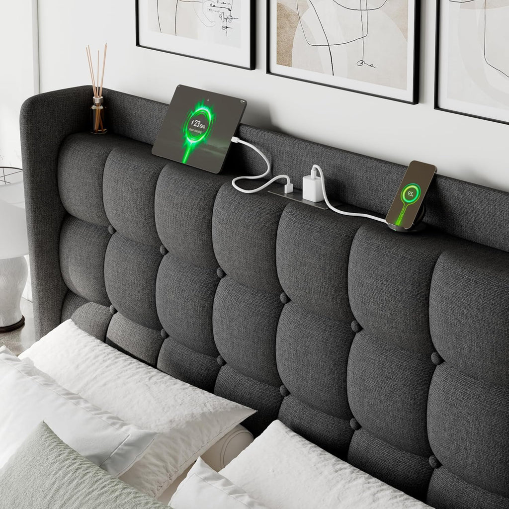 Feonase Bed Frame with Charging Station