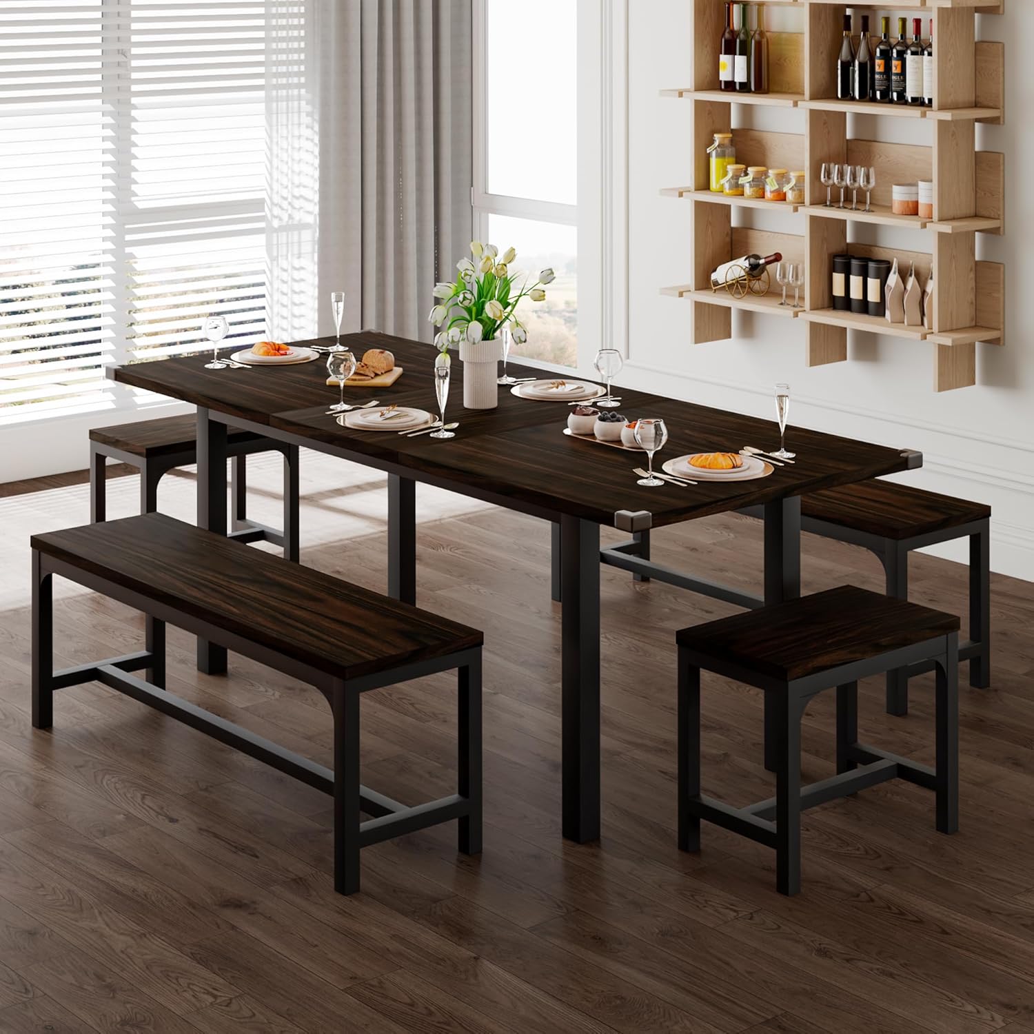 Feonase 5-Piece Dining Table Set for 4-8 People