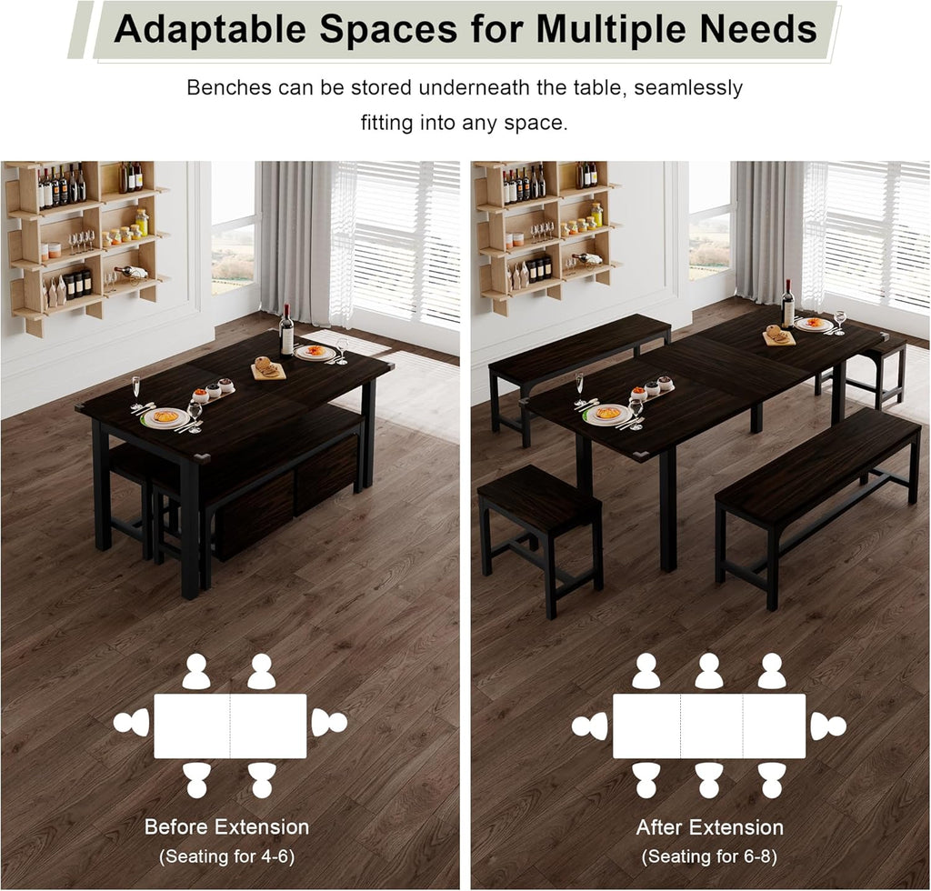 Feonase 5-Piece Dining Table Set for 4-8 People