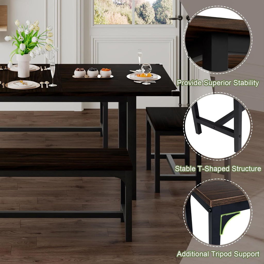 Feonase 5-Piece Dining Table Set for 4-8 People