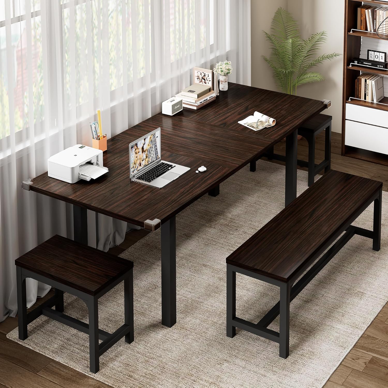Feonase 5-Piece Dining Table Set for 4-8 People