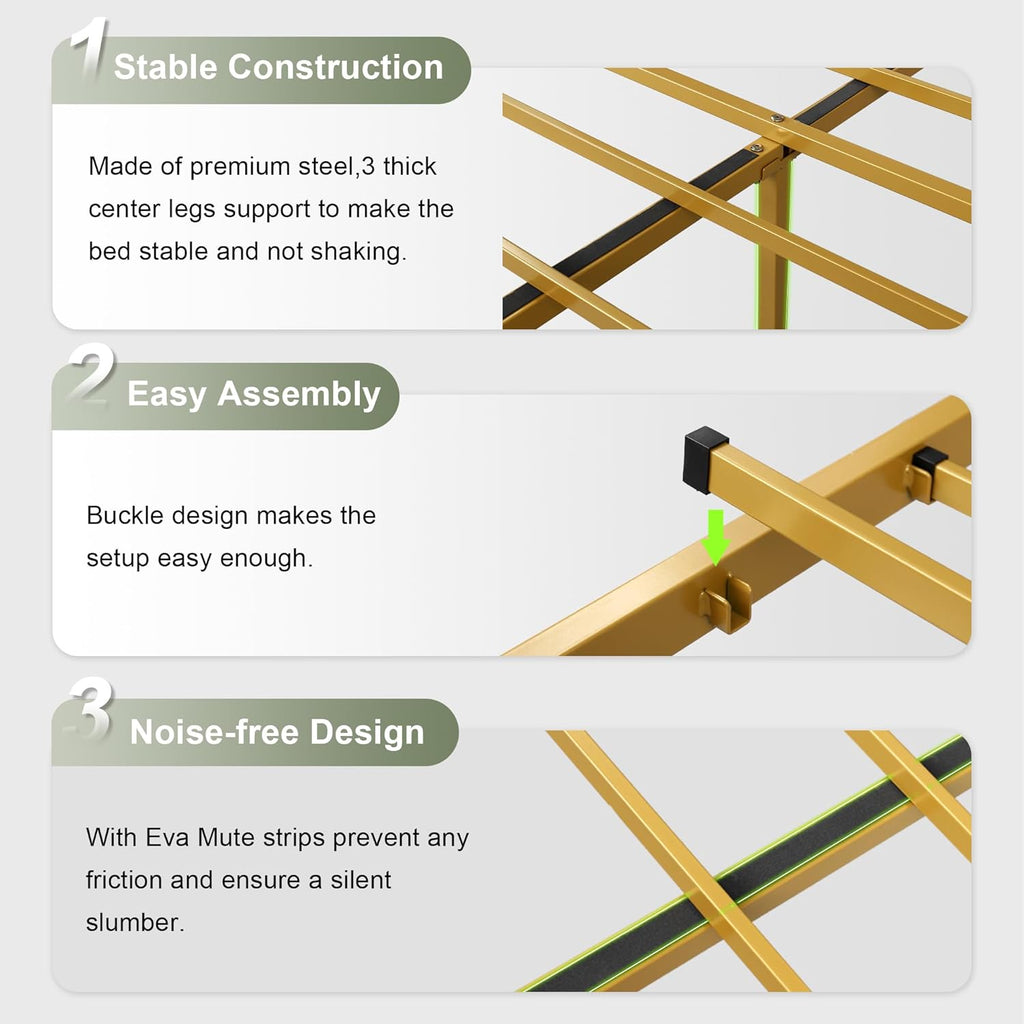 Feonase Leather Bed Frame with Fast Charging Station