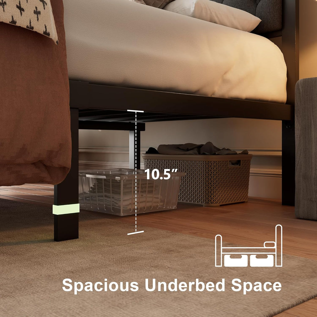 Feonase Metal Bed Frame with 2 Storage Drawers