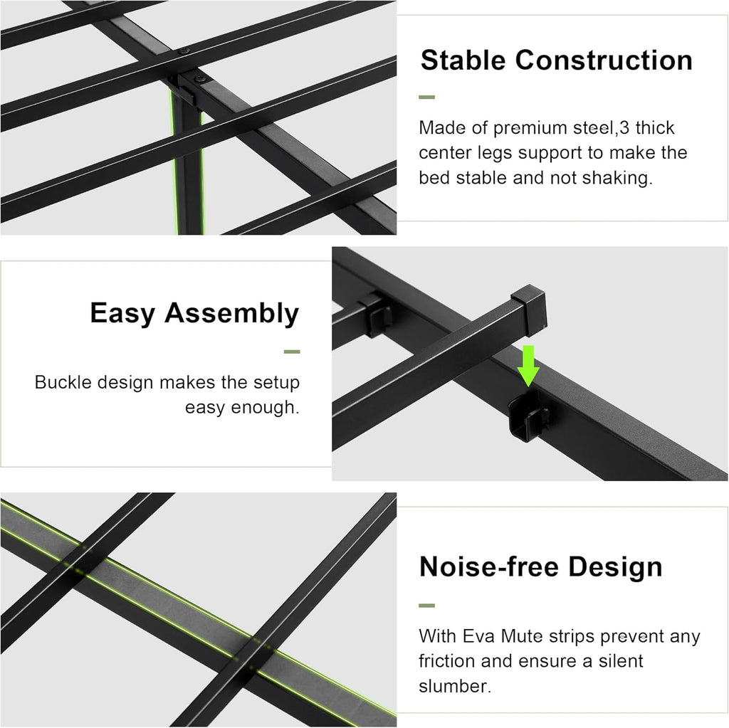 Feonase Leather Bed Frame with Fast Charging Station