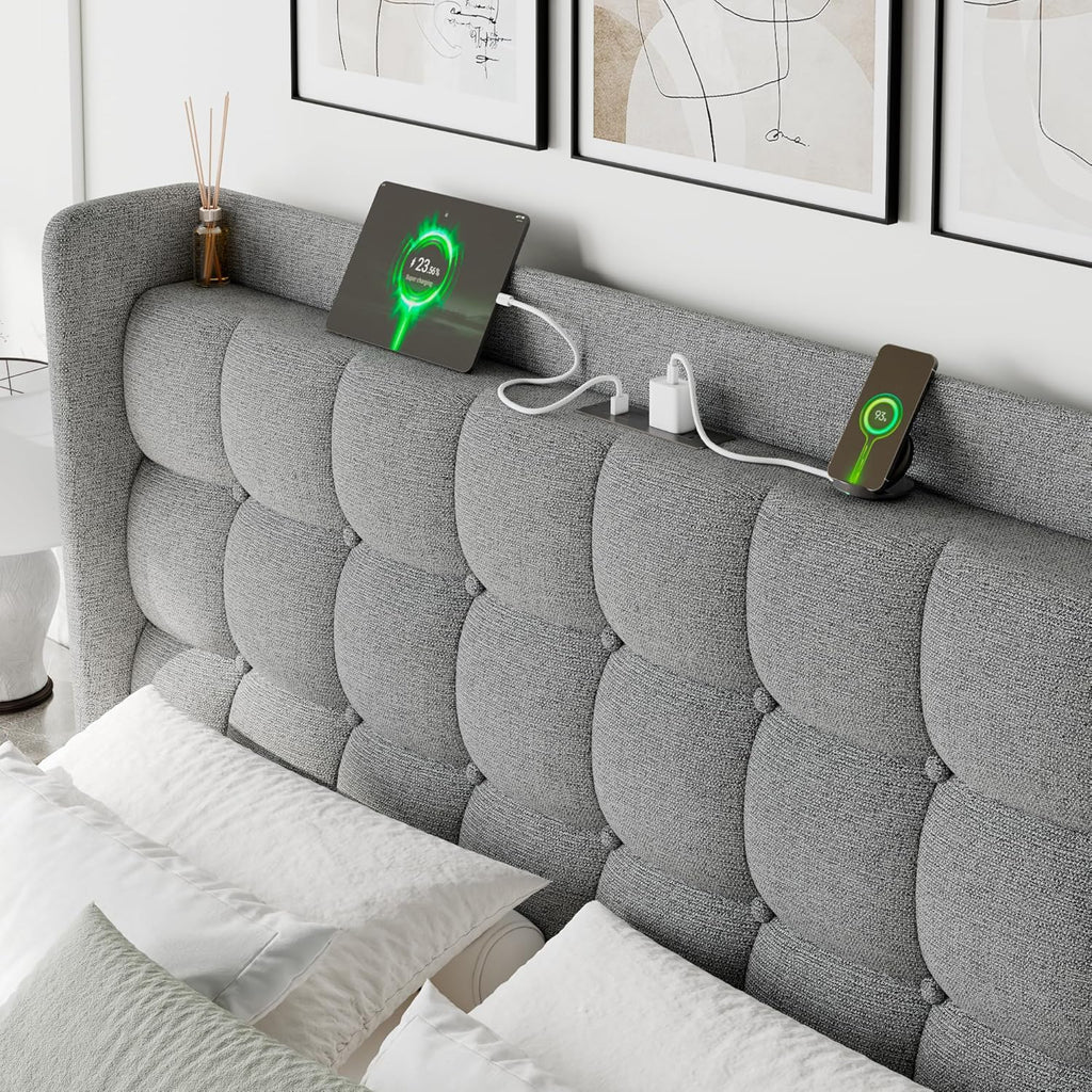 Feonase Bed Frame with Charging Station