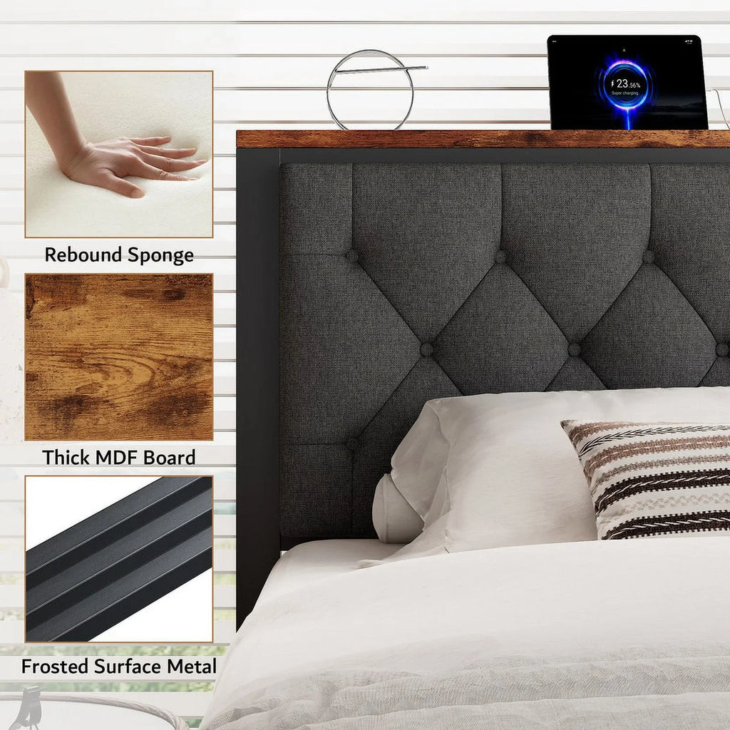 iPormis Bed Frame with Storage Drawers